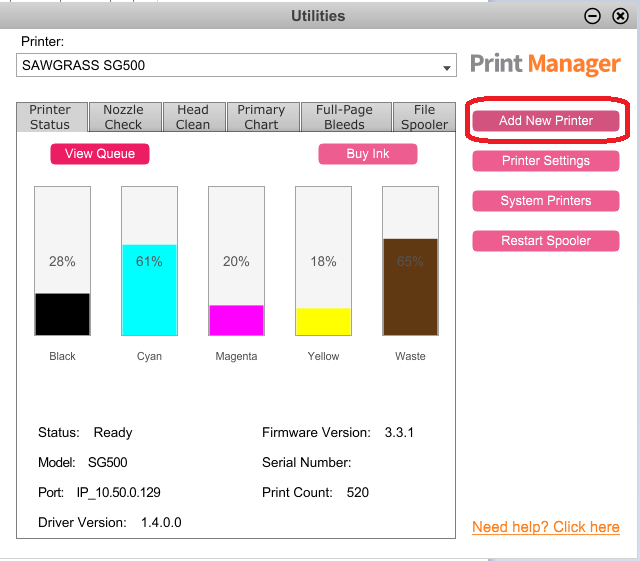HowTo Install an Additional or Replacement Printer Sawgrass Care